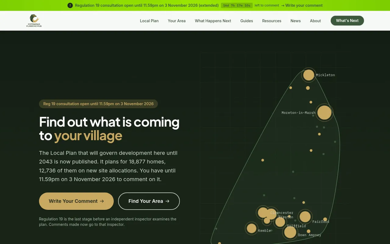 Cotswold Planning Hub website